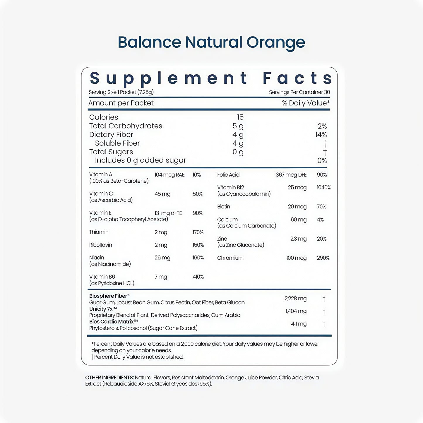 Unicity Balance Natural Orange 30 Packets